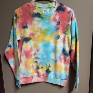 2 Pc Feat Set Women's Colorful Tie-Dye Crew Neck XS Sweater & Small Joggers NWT